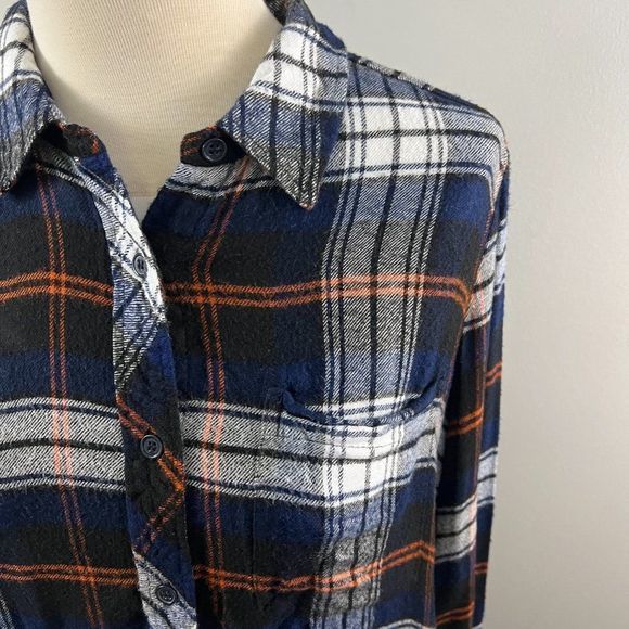 MELLODAY Blue White Plaid Button Down Shirt (S) - Picture 3 of 8